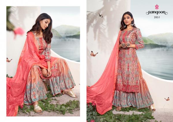 Rangoon Rangriti Muslin Jacquard Designer Readymade Suit